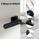 Fingerprint Smart Door Lock with Handle 4 in 1 Keyless Entry Tuya APP Key Passcodes Smart Electronic Door Handle Door Knob for Front Door Bedroom Apa