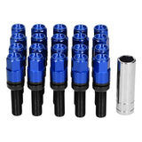 21pcs 42mm Extended Lug Bolt Kit with Sleeve M14x1.5 Ball Seat Universal Auto ModificationBlue