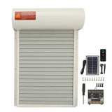 Solar Powered Automatic Chicken Coop Door with Light Sensor Timer Remote Control LED Screen Auto Chicken Coop Door Opener for Home Farm White