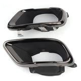 Exhaust End Pipe Trim,Pair Chrome Black Exhaust Tail Throat Trim Car Exterior Parts Exceptional Value