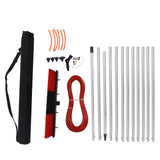 Water Fed Pole Kit Water Fed Brush Heavy Duty Large Size Portable Water Washing Extendable Cleaner Solar Panel Cleaning System 12m Pole Plus 50cm