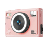 (Pink) 5K Digital Camera 64MP Sensoring with Autofocus and Beauty Filters Perfectly for Teens and Adults Travel Camera  Pink