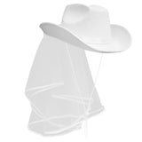 Bride Cowgirl Hat Bachelorette Cowboy Hat with Veil Cowgirl Hat with Veil Cowgirl Hat for Women