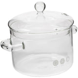 High Borosilicate Glass Stockpot With Cover Double Ear Noodle Bowl Korean Ramen Pot