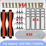 For Xiaomi Robot Vacuum X20 Pro D102gl Vacuum Parts Main Roller Side Brushes Hepa Filters Mop Clot