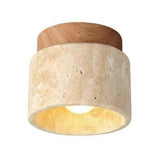 Japanese Style Wabisabi Wooden Ceiling Lamp E27 Three Color Dimming For Kitchen Hallway Living Room