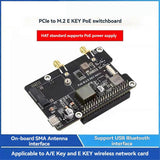 For Raspberry Pi 5 PCIe to M.2 E KEY with PoE HAT+ Expansion Board RTL8822CE Dual Band Wireless Netw