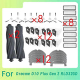42 Pcs Main Side Brush Mop Filter For Dreame D10 Plus Gen 2 Rld32gd
