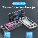RG35XX H Handheld Game Console Portable Retro PS Arcade GBA Game Console Nostalgic PSP Handheld Console Built-in Battery 64G (English) Black