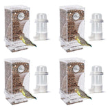 4X No Mess Bird Feeders Anti Spill Bird Feeder for Cage Bird Water Dispenser Included Parrot Automat