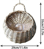 Handwoven Front Door Basket: Wicker Hanging Basket With Plastic Liner Decorative Vegetable Keeper Garlic Organizer Round Dried Flowers Planter For Wal