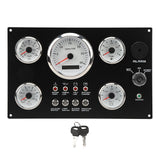 5 Gauge Instrument Panel 7 Colors Backlight 3000RPM Maximum Oil Pressure Voltage Display For Marine Boat Yacht 24V