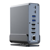 Versatility USB C Laptop Docking Station, 15Ports Including HDTV , VGA, Double PD100W, RJ45 Port 4K 60Hz Display