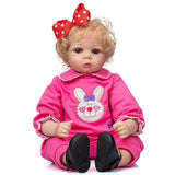 55CM Soft Toy Realistic Baby Dolls Vibrant Lifelike for Doll with Curly Hair Educational Reborn Kids Adults Party Favor