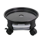 38cm Round Flower Pot Trays Removable Universal Bottom Wheel Foundation Plant Flower Pot Base with Storage Drawer for Home (Black)