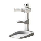 (White with seat) 6-gear Adjustable Baby Bath Stand Anti Slip Base Cartoon Shower Support Holder Rack for Infants Detachable Shower Helper  White with seat