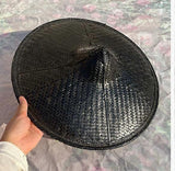Japan Samurai Hat: Cosplay Knight Black Bamboo Cap - Traditional Chinese Bamboo Cap - Children Cosplay Oriental Conical Hat Asian Style Headwear