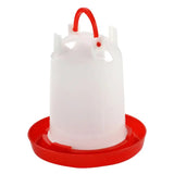 4 Pcs Poultry Bird Drinking Water Fountain 1.5L Drinker Bucket White Barrel Red Base Poultry Chicken feeding & watering supplie