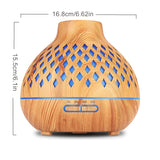 1pc 500ml Wood Ultrasonic Air Humidifier with Essential Oil Diffuser - Cool Mist Maker for Aromatherapy and Home Comfort