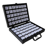 (White square box 3 c) Multipurpose Aluminum Alloy Gemstones Storage Case With Flocking Sponge Interior for Protective and Display Solution