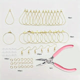 400pcs Earring Making Kit Beading Hoop Earring Component Accessories Hooks Jump Rings Loop and Earring Backs for Jewelry Making
