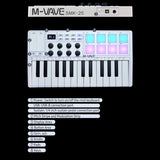 M-VAVE 25-Key Control Mini USB Keyboard MIDI Controller with 25 Velocity Sensitive Keys RGB Backlit Pads 8 Knobs