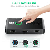 4K KVM Switch USB -Compatible Switches For 2 Computers Share Keyboard Mouse Printer And Monitor, Support 4K@60Hz