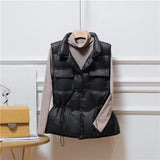 Women's stand-up collar down cotton vest