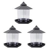 3X Panorama Bird Feeder, Hexagon Shaped with Roof Hanging Bird Feeder for Garden Yard Decoration (Gr