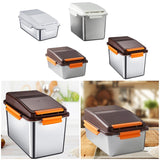 Pet Food Container - Household Stainless Steel Airtight Bucket for Rice, Grain & Cereal