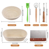 Aoresac Set of 2 10-inch Proofing Baskets - Sourdough Baking Supplies Complete Making Tools Starter Kit with Bread Lame