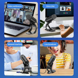USB Wired Noise Reduction Gaming PC Microphone for Streaming Podcasts Desktop Computer Condenser Mic 2024 Gift