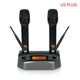 UHF Dual Channel Dynamic Echo Microphone Wireless System with Charging Dock Control for Karaoke Mics Profesional High Quality