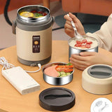 220V 2L Stainless Steel Warmer Electric Heated Lunch Box Container Constant Temperature Hot Food Thermal Boxes