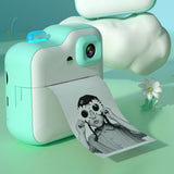 Child with 3 Rolls No Ink Paper 2.0in IPS Screen Instant Print Video Photo Camera Bluetooth-Compatibl