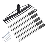 Heavy Duty 3.9/5.2/6.6FT Bow Rakes Lawns 17 Tines Metal Thatch Rake for Leveg Grass wer Beds Yards