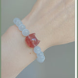 Women's Pearl White Cat Eye Bracelet