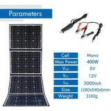 18V 400W Solar Panel USB Output Monocrystalel Waterproof Solars Cells Folding Package with 10/20/30/40/50A/60A Controller