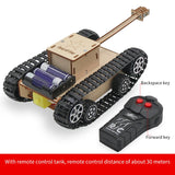 DIY Wooden Science Experiment Kits-Remote Control Off Road Tracked Tank , Electric Motor Building Project For Kids Durable