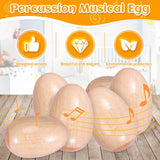 Set Of 6 Pcs Wooden Percussion Maracas Egg Shakers Musical Instrument Toy For Kids