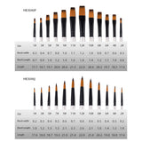 32/28 Pcs Paint Professional Water-color and Gouache Painting Nylon Hair Birch Handle Brushes for Beginner