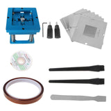 18Pcs/set Planting Platform BGA Planting Rework Steel Mesh Reballing Station Handle Allen Wrench Adhesive Tape Repair  Black