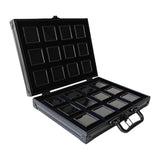 (Black square box 5 c) Medium Size Aluminum Alloy Gemstones Organizers With Soft Sponge Cushion Designs for Home or Exhibition Display Use