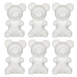 EXCEART 6pcs 20cm Modelling Bear Mold DIY Craft for Flower Arranging Gift Wedding Party Valentine Decoration (White)