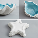 Ceramic Storage Desktop Ornaments Earrings Rings Bracelets Jewelry Display Plate Tray 17x18x6cm