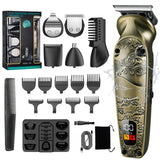 2024 New Resuxi 706 IPX6 Waterproof Trimmer Set Men Rechargeable Cordless 6 in 1 Beard Grooming Hair Clipper