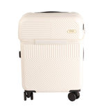 20inch Suitcase Stylish Simple Lightweight Front Opening Spinner Wheel Luggage for Travel Outdoor Boarding White 20inch