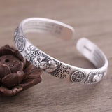 999 Sterling Silver Ethnic Style Lucky Pixiu Gold Coin Retro Solid Bracelet