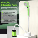 Portable Camping Pump RV Outdoor Camp w/Full Screen Intelligent Digital Display Adjustable Shower Kit