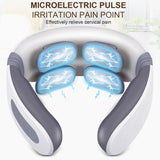 4D 4 USB Magnetic Pulse Wireless Neck Massager Relieve Muscle Pain 5 Modes 12 Levels